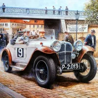 Painting Vintage Cars Jigsaw Puzzle 2