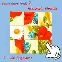 Square jigsaw Puzzle 2 - Assemble Flowers