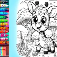 Coloring book cute animals