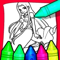 Anime Blue Mermaid Coloring