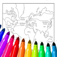 World Map Coloring For Kids